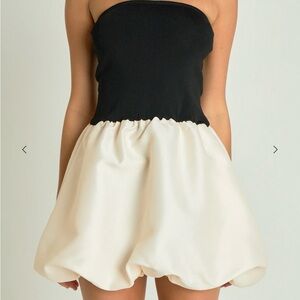 Endless Rose Black and White Strapless Dress